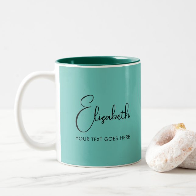 Personalized Coffee Mug Handwritten Name Text (With Donut)
