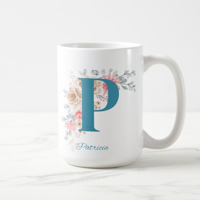 Personalized Coffee Mug Letter P (Right)