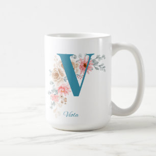 Personalized Coffee Mug Letter V