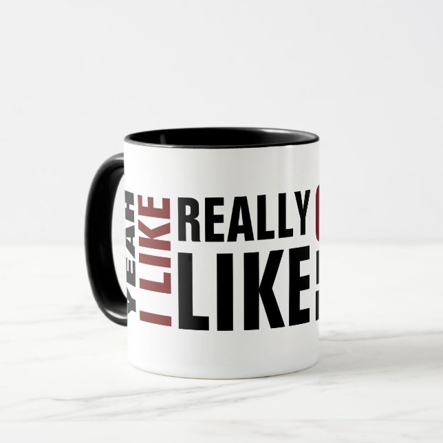 Personalized coffee mug with funny big typography (Front Left)