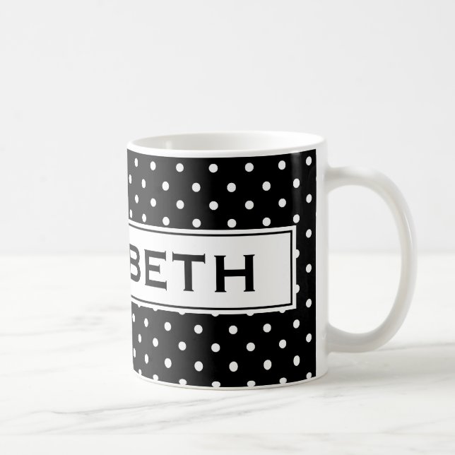 Personalized coffee mug with polka dots (Right)