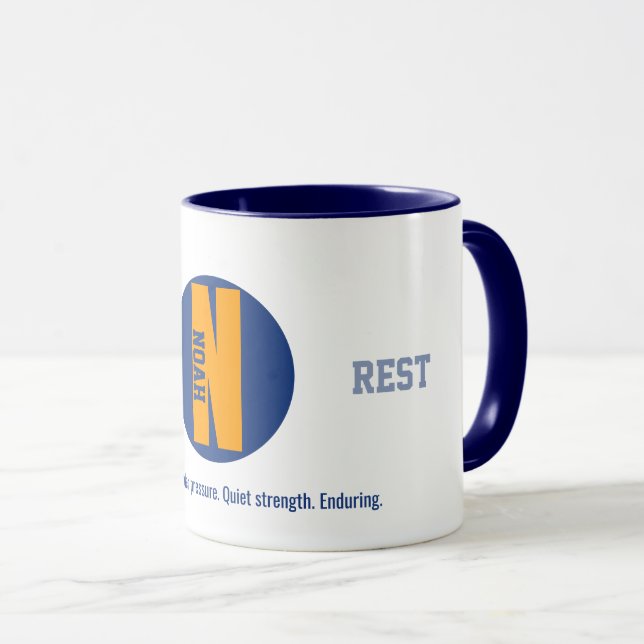 Personalized Coffee Mugs, Noah Name Meaning Mug (Front Right)
