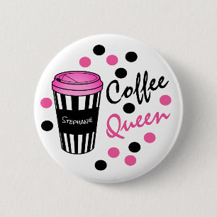 Personalized Coffee Queen Button