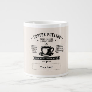 Personalized Coffee Quote Design – Custom Name Large Coffee Mug