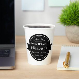 Personalized coffee shop logo coffee paper cups