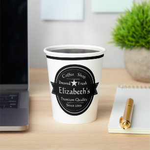 Personalized coffee shop logo coffee  paper cups