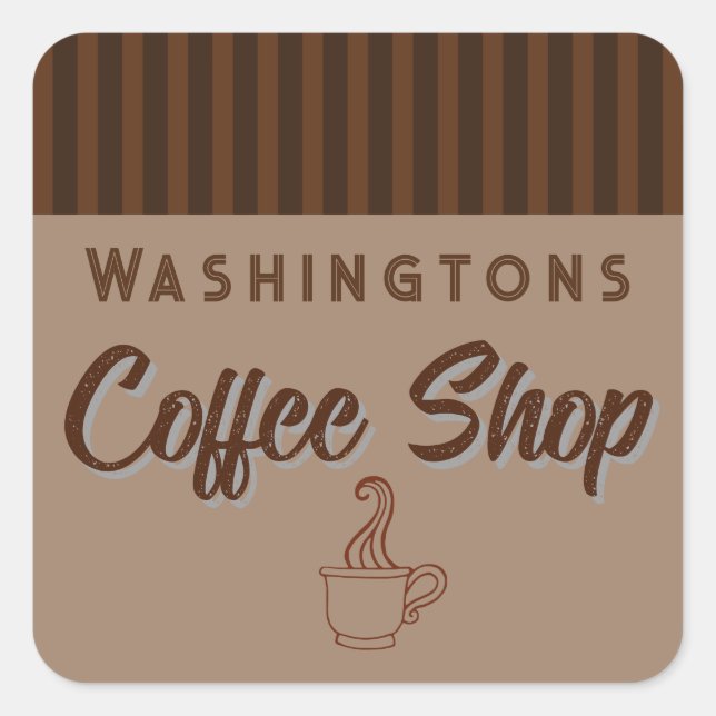 Personalized Coffee Shop Stickers  (Front)