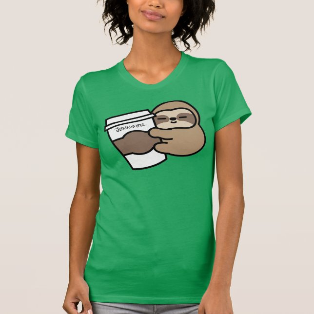 Personalized Coffee & Sloths T-Shirt (Front)