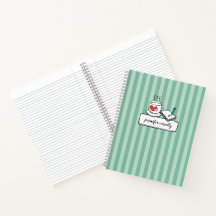 Personalized Coffee/Tea & Notes Mint Green Striped