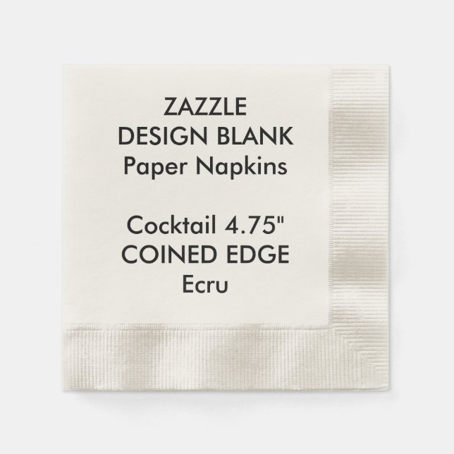 Personalized Coined Edge Cocktail Paper Napkins (Front)
