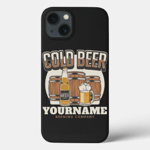 Personalized Cold Beer Oak Barrel Brewery Brewing  iPhone 13 Case