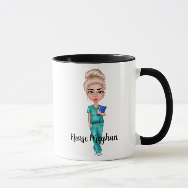 Personalized "Cold Coffee #NurseLife" (Blonde)  Mug (Right)
