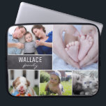 Personalized Collage Family Kids Pets Photo Blocks Laptop Sleeve<br><div class="desc">Personalize your laptop sleeve with your favourite photos of family,  kids,  pets and special memories with this collage design. The chalkboard block adds a  modern touch and font mix selection is perfectly paired for your family name.</div>