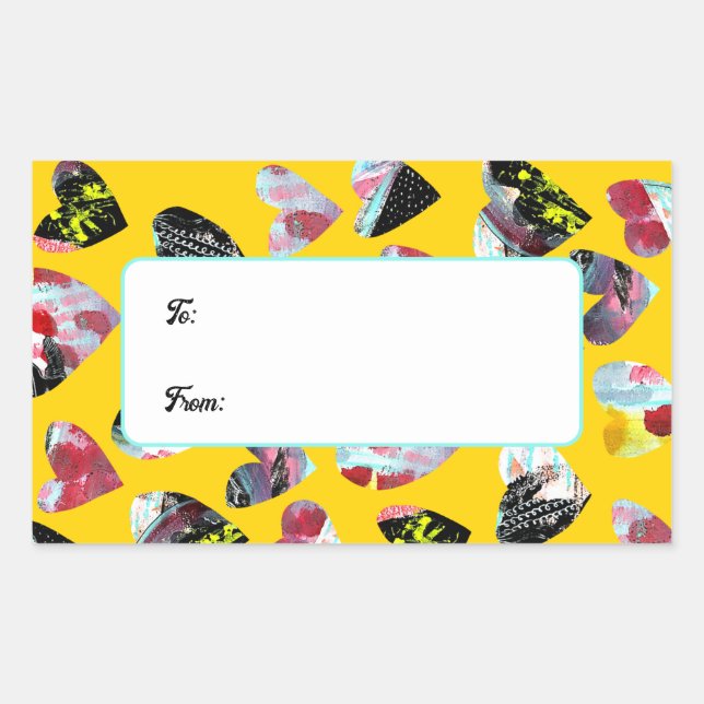 Personalized Collage Hearts Sticker (Front)