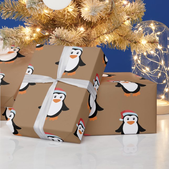 Personalized Collage Penguin – Funny Christmas  Wrapping Paper (Holidays)