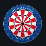 Personalized College Class of 20XX | Blue/Red Dartboard<br><div class="desc">Customize this with your own text and colours! Example shown has the top text "Dartboard College" and bottom text "Class of 20XX" with a blue, red, grey, black, and white colour palette. This makes a great gift for college students or a graduation gift for a new grad! If you need...</div>