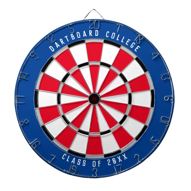 Personalized College Class of 20XX | Blue/Red Dartboard (Front)