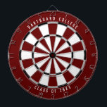 Personalized College Class of 20XX | Dark Red Dartboard<br><div class="desc">Customize this with your own text and colours! Example shown has the top text "Dartboard College" and bottom text "Class of 20XX" with a dark red, grey, black, and white colour palette. This makes a great gift for college students or a graduation gift for a new grad! If you need...</div>