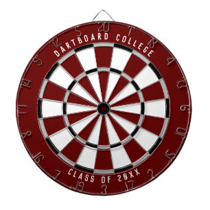 Personalized College Class of 20XX   Dark Red Dartboard