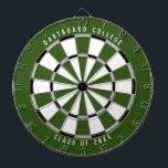 Personalized College Class of 20XX | Forest Green Dartboard<br><div class="desc">Customize this with your own text and colours! Example shown has the top text "Dartboard College" and bottom text "Class of 20XX" with a forest green, grey, black, and white colour palette. This makes a great gift for college students or a graduation gift for a new grad! If you need...</div>