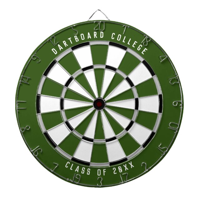 Personalized College Class of 20XX | Forest Green Dartboard (Front)