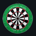 Personalized College Class of 20XX Green Dartboard<br><div class="desc">Customize this with your own text and colours! Example shown has the top text "Dartboard College" and bottom text "Class of 20XX" with a green, red, black, and white colour palette. This makes a great gift for college students or a graduation gift for a new grad! If you need help...</div>