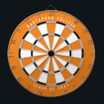 Personalized College Class of 20XX | Orange Dartboard<br><div class="desc">Customize this with your own text and colours! Example shown has the top text "Dartboard College" and bottom text "Class of 20XX" with a orange, grey, black, and white colour palette. This makes a great gift for college students or a graduation gift for a new grad! If you need help...</div>