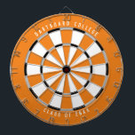 Personalized College Class of 20XX | Orange Dartboard<br><div class="desc">Customize this with your own text and colours! Example shown has the top text "Dartboard College" and bottom text "Class of 20XX" with a orange, grey, black, and white colour palette. This makes a great gift for college students or a graduation gift for a new grad! If you need help...</div>