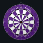 Personalized College Class of 20XX | Purple Dartboard<br><div class="desc">Customize this with your own text and colours! Example shown has the top text "Dartboard College" and bottom text "Class of 20XX" with a purple, grey, black, and white colour palette. This makes a great gift for college students or a graduation gift for a new grad! If you need help...</div>