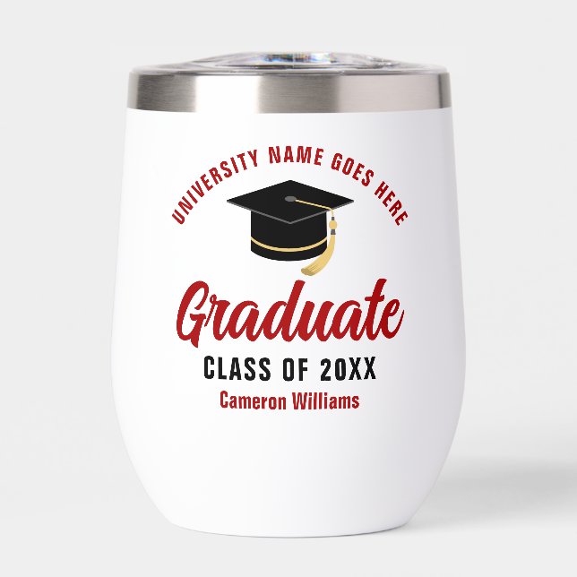 Personalized College Graduation Red Graduate Name (Front)
