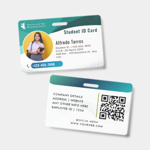 Personalized College University Student Photo ID Badge