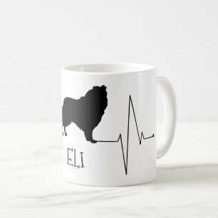 Personalized Collie Love My Dog Heart Beat Coffee Mug