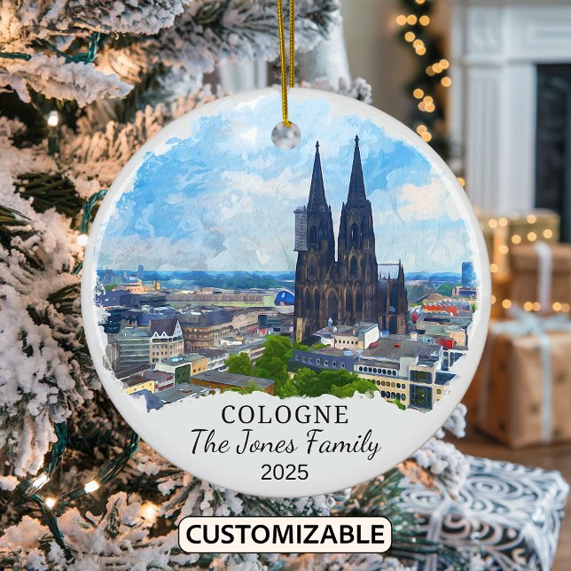 Personalized Cologne Ornament, Germany Gift Ceramic Ornament (Creator Uploaded)
