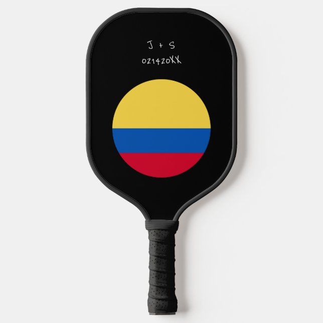 Personalized Colombia Flag Gift Pickleball Paddle (Front)