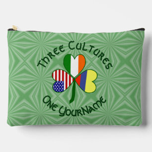 Personalized Colombia Ireland USA Shamrock Accessory Pouch