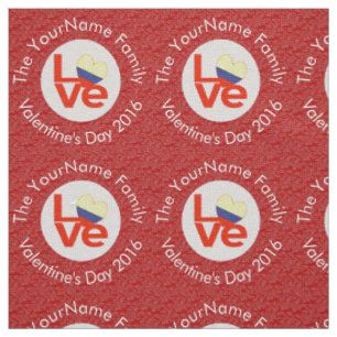 Personalized Colombian Red LOVE Flag Fabric