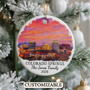 Personalized Colorado Springs Ornament, Colorado Ceramic Ornament