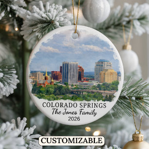 Personalized Colorado Springs Ornament, Colorado Ceramic Ornament