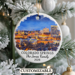 Personalized Colorado Springs Ornament, Colorado Ceramic Ornament