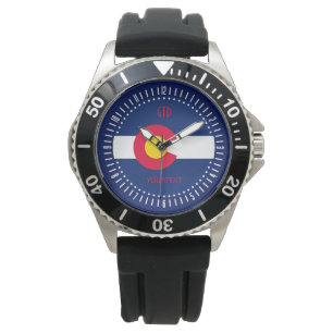 Personalized Colorado State Flag Monogram Design Watch