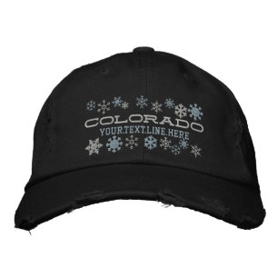 Personalized Colorado Winter Snowflakes Embroidered Hat