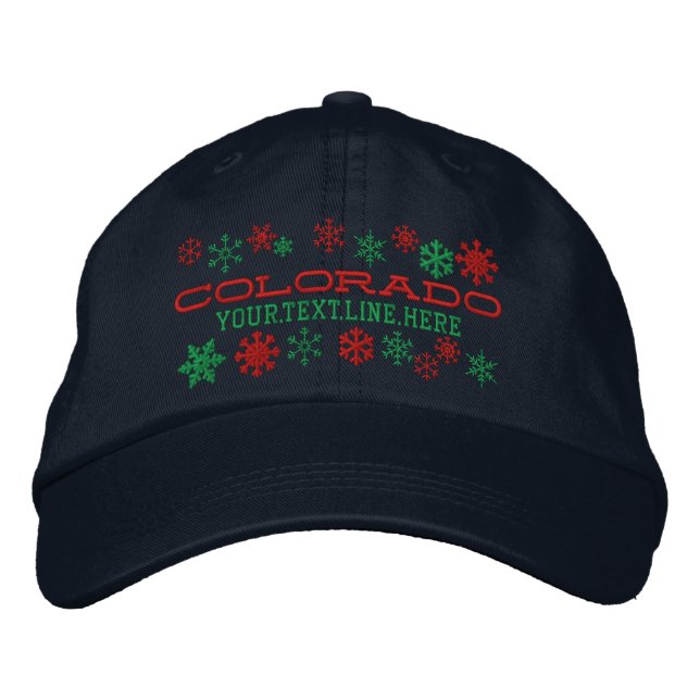 Personalized Colorado Winter Snowflakes Embroidered Hat (Front)