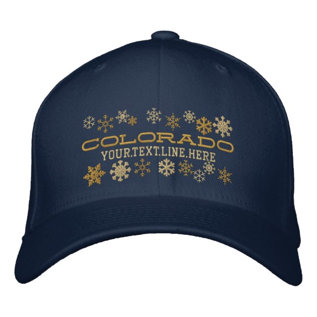 Personalized Colorado Winter Snowflakes Embroidered Hat (Front)
