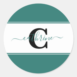 Personalized colorblock  classic round sticker