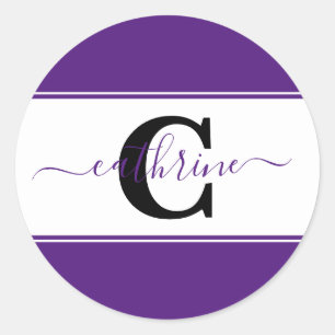 Personalized colorblock classic round sticker