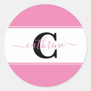 Personalized colorblock  classic round sticker