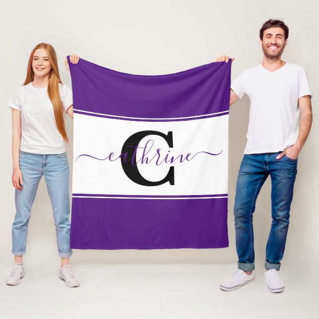 Personalized colorblock  fleece blanket (In Situ)