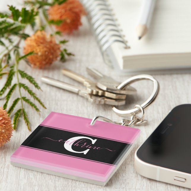 Personalized colorblock  keychain (Front Right)