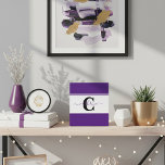 Personalized colorblock plaque<br><div class="desc">Personalize this cute colorblock design with your favourites or school colours,  edit letter ,  edit name (between the blocks or you loose the extra flourish).</div>