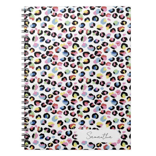 Personalized Colorful Animal Print Notebook (Front)
